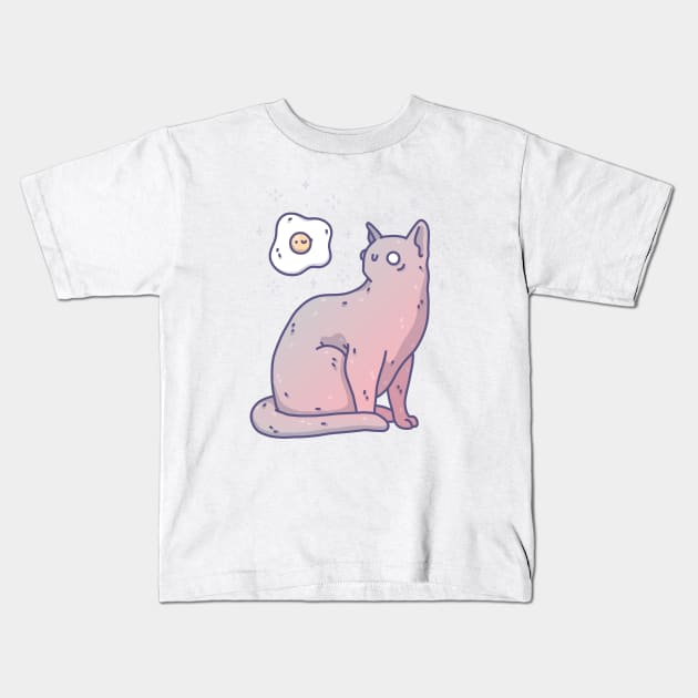 Egg & Cat Kids T-Shirt by odsanyu